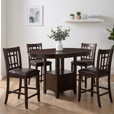 Heritage Storage Counter Dining Set – 4 Seater