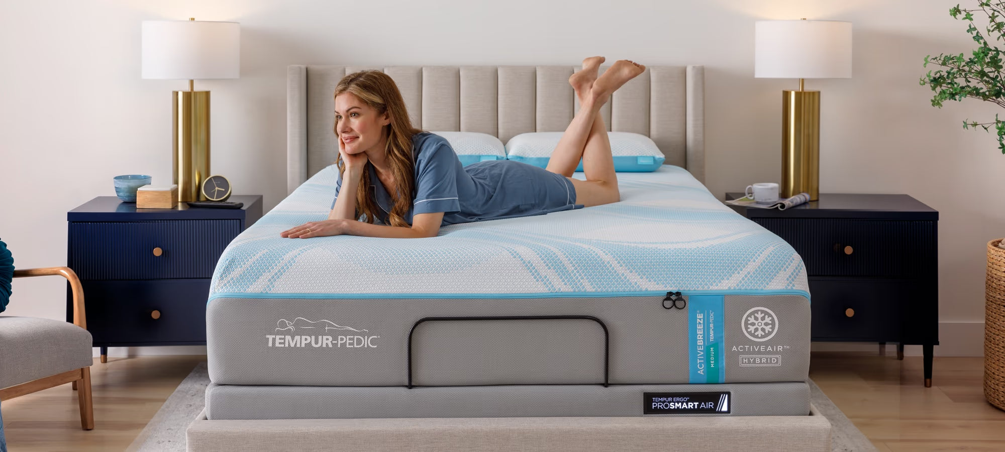 Tempur-Pedic TEMPUR-ActiveBreeze® 13" Medium Hybrid Mattress with Pro Smart Air Base