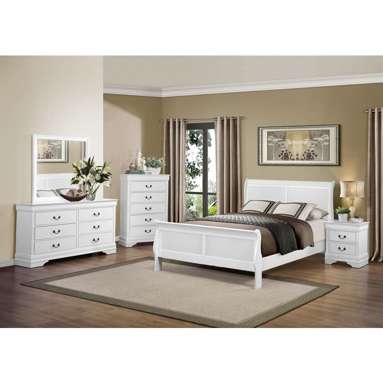 The Louis 10-Piece Bedroom Set | Cappuccino or Classic White | Sleigh Bed | Same-Day Delivery & Assembly | NYC & NJ