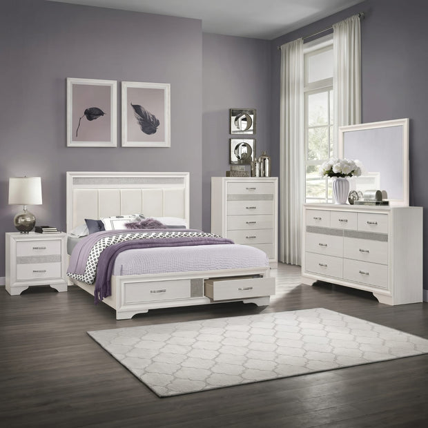 The Crystal 10-Piece Bedroom Set | Pearl White | Storage Bed + Glam Detail | Same-Day Delivery & Assembly | NYC & NJ