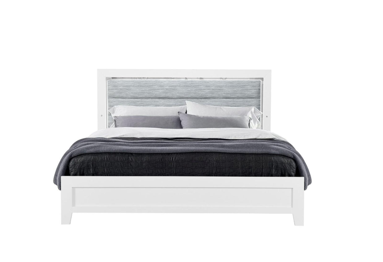 The Nova 10-Piece Bedroom Set | Glacier White | LED Headboard | Same-Day Delivery & Assembly | NYC & NJ