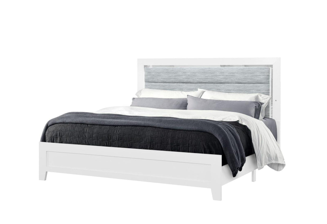 The Nova 10-Piece Bedroom Set | Glacier White | LED Headboard | Same-Day Delivery & Assembly | NYC & NJ