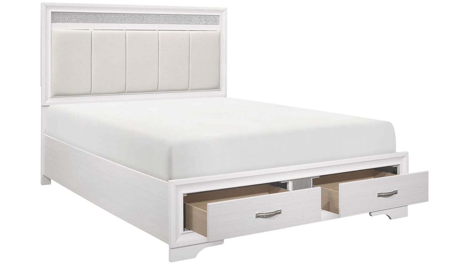 The Crystal 10-Piece Bedroom Set | Pearl White | Storage Bed + Glam Detail | Same-Day Delivery & Assembly | NYC & NJ
