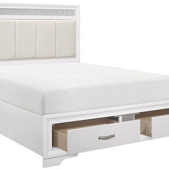 The Crystal 10-Piece Bedroom Set | Pearl White | Storage Bed + Glam Detail | Same-Day Delivery & Assembly | NYC & NJ