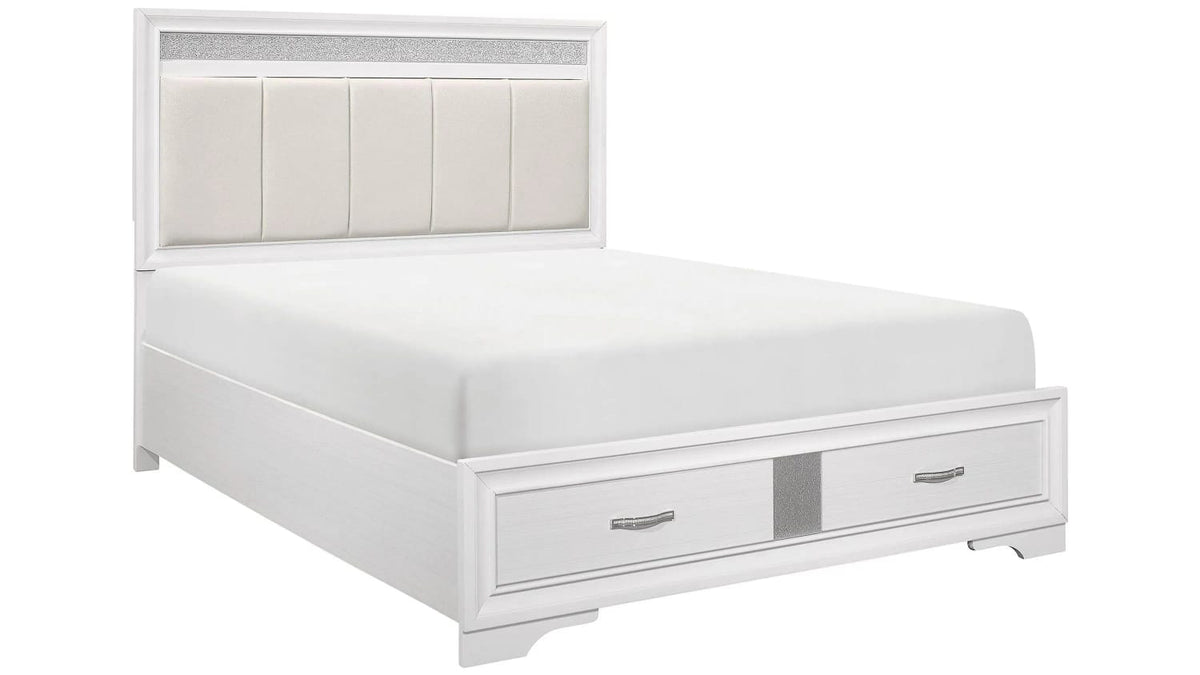 The Crystal 10-Piece Bedroom Set | Pearl White | Storage Bed + Glam Detail | Same-Day Delivery & Assembly | NYC & NJ