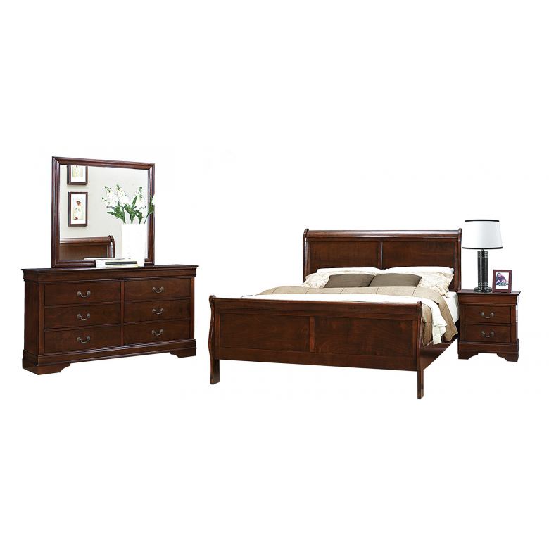 The Louis 10-Piece Bedroom Set | Cappuccino or Classic White | Sleigh Bed | Same-Day Delivery & Assembly | NYC & NJ