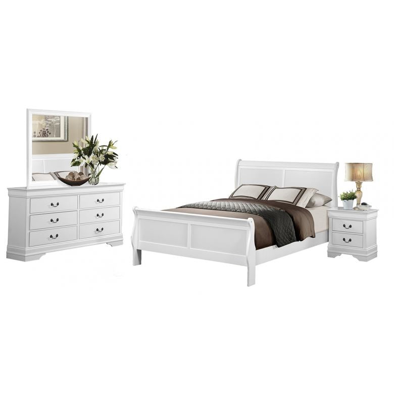 The Louis 10-Piece Bedroom Set | Cappuccino or Classic White | Sleigh Bed | Same-Day Delivery & Assembly | NYC & NJ