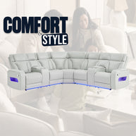 Luxury Sectional Leather Recliner Sofa